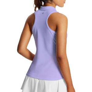 baleaf Women's Golf Shirt Sleeveless Tennis Tank Tops V-Neck Racerback Polo Collar UPF (XX-Large)