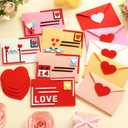 Libima 10 Pieces Valentine's Day Felt Envelope with Heart Shaped Card 4 x 6 Inch Valentine Envelopes Love Letter Envelopes for Valentine Party Favor Supplies Exchange Gifts Wedding Shower