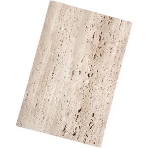 Hole Stone Right Angle Marble Slab Surface Plate with Non-Slip Mat Decorative Tray for Home (Beige Travertine 11.8x7.87x0.39)