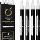 Pinturale Arts 4 Extra Fine Tip White Chalk Markers | 1mm Tip | For Windows, Blackboard, Dry Erase Board, Chalkboards, Glass, Easy Erase | White Chalk Pens Fine Tip