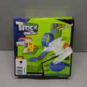 Flex Race Track 16 Ft with Suction Cups Compatible with Diecast 1/64th Cars, Flexible Car Track Toys for Ages 3+ Kids Toddlers Roll Out Portable Racetrack (Blue)