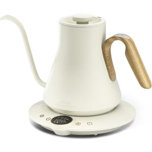 Electric Kettles, INTASTING Gooseneck Electric Kettle, 1 Temperature Control, Stainless Steel Inner, Quick Heating, for Pour Over Coffee, Brew Tea, Boil Hot Water, 0.9L (Morandi White)