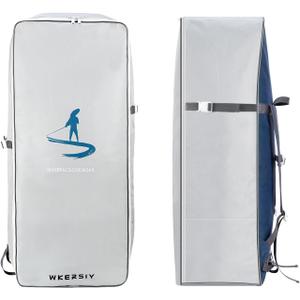 fangzi 105L Paddle Board Backpack Waterproof Large Capacity Portable Oxford Cloth SUP Surfboard Bag, White