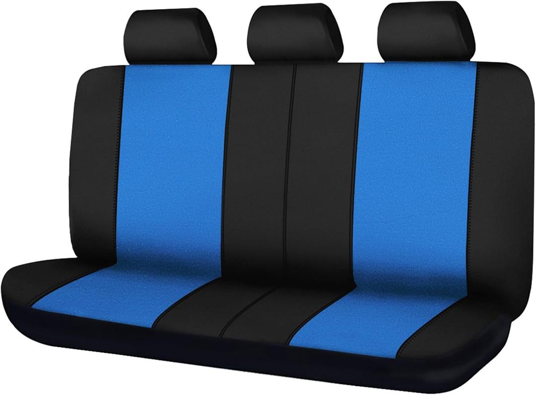 Flying Banner Rear Bench car seat Covers car seat Protectors Split 40/60 50/50 60/40 (Black & Blue, Value)