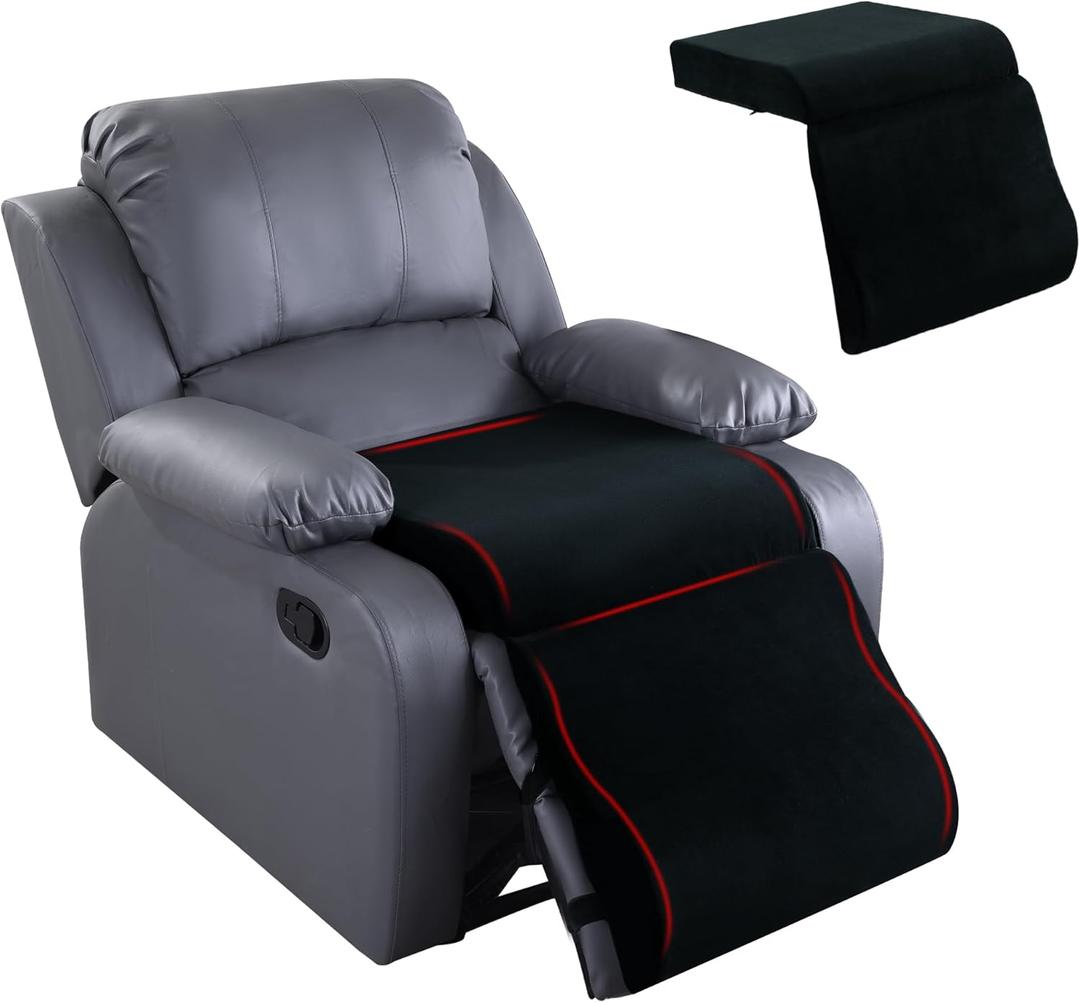 HOMBYS Foam Recliner Cushion with Leg Pillow for Elderly Large Square Seat Cushion Wave Shape Footrest for Armchairs Couch, Medium Thick & Supportive, Non-Slip Design, Black