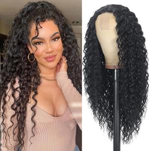 Curly Wig for Women long Black Curly Wigs 26inch Synthetic Middle Part Wig Natural Looking Hair Replacement Curly Wigs for Daily Party Use Curly Wig for Women long Black Curly Wigs 26inch Synthetic Middle Part Wig Natural Looking Hair Replacement Curly Wigs for Daily Party Use