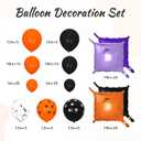 143 Pcs Halloween Balloons Garland Arch Kit & Double Sided Black Orange Purple Foil Square Balloons Wall Backdrop, Balloons Tunnel for Birthday Baby Shower Halloween Party Decorations
