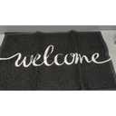 Black Door Mat Welcome Mats Outdoor Indoor Non-Slip Doormat for Entryway Low-Profile Floor Mat for Yard, Garage, High Traffic Areas (30"x17.5", Black) (1'6" x 2'6" (Rectangular))