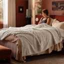 Bedsure GentleSoft California King Size Blanket for Bed - Cozy Soft Blankets for Women, Cute Large Throws for Girls, Beige, 102x96 Inches