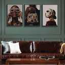 3pcs Black Trendy Girl Canvas Wall Art Luxurious Fashion Jewelry Wall Decor African American Woman Posters Prints Stylish Girl's Room Wall Decoration for Bedroom and Living Room(12x16in Poster), 12L" x16W"