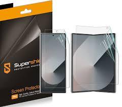 (2 Pack) Supershieldz Designed for Samsung Galaxy Z Fold 6 (2 Main Screen and 2 Front Screen) Screen Protector, High Definition Clear Shield (TPU)