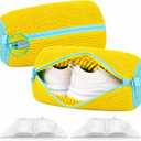 Shoe Washing Machine Bag 2 Pack, 20,000+ Chenille Sneaker Wash Bags for Washer and Dryer, Large Shoe Bag for Washing Machine with Self-Locking Zipper