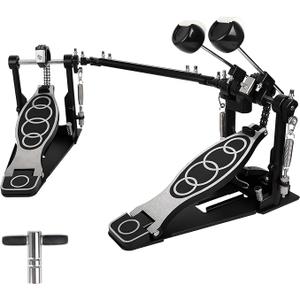 Double Bass Pedal, Double Chain Double Bass Drum Pedals, Double Kick Drum Pedal with Patch Suit for Kick Drum (2025)
