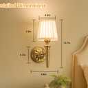 Rechargeable Wall Sconces Set of 2, 5200mAh Battery Operated Wall Lamps with Remote, Vintage Fabric Sconce, Wireless Renter Friendly Wall Lamp for Bedroom, Living Room, Modern Cordless Night Lighting