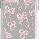 3 x NITITOP Compatible with iPhone 11 Case Cute Mirror Bow Love Heart Pattern for Women Girls Ribbon Design Shockproof Silver Protective Phone Cover - Light Pink Bow