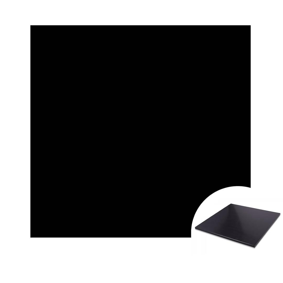 Black HDPE Sheet for Heavy Duty Industry,High Density Polyethylene Sheets Colored HDPE Board for DIY, 1/4" ThickSize 12" x 12'