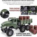 JPJCOOY RC Military Truck 6x6 Road Remote Control Car 1/16 Scale Remote Control Truck 4WD All Terrain Rock Army Transport Vehicle Toy Vehicle for Kids Children Boy Gift