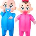 Ramede 2 Pcs Giant Inflatable Baby Costume 96 Inch Gender Reveal Ideas Boy and Girl Blow Costume Outfit for Adult Baby Shower Gender Reveal Party Halloween Christmas Cosplay Supplies