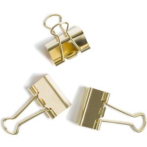 U Brands Binder Clips, Medium (32mm), Gold, 72 Count