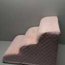 Dog Stairs Ramp for Couch 15.7H, 3-Step Pet Stairs for Small Dogs with High Density Foam, Dog Slope Stairs with Durable Non-Slip Bottom for Puppy Pink