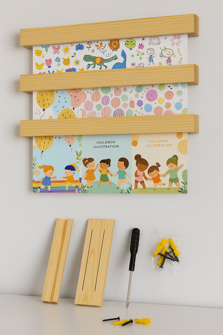 Vercraft Pack Kids Wall Mounted in School or at Home (Wood Color)