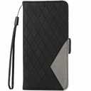 MEUPZZK for Samsung Galaxy A54 5G Wallet Case, Embossed Geometric Premium PU Leather [Kickstand] [Card Slots] [Wrist Strap] [6.4 inch] Phone Cover for Samsung A54 5G (XXF-Black)