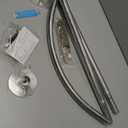 Silver L Shaped Shower Curtain Rod, 50"x50", Stainless Steel 304, No Drill Adhesive for Bathtub