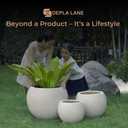 DEPLA LANE Marlo Fiberstone Round Planter, Matte Finishes (S, Cream White)