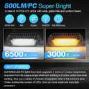 SUPAREE LED RV Porch Light, 2PCS White Amber 12 Volt Exterior Light, 800 Lumen Black Lighting Fixture Kit Replacement for RVs Trailers Campers