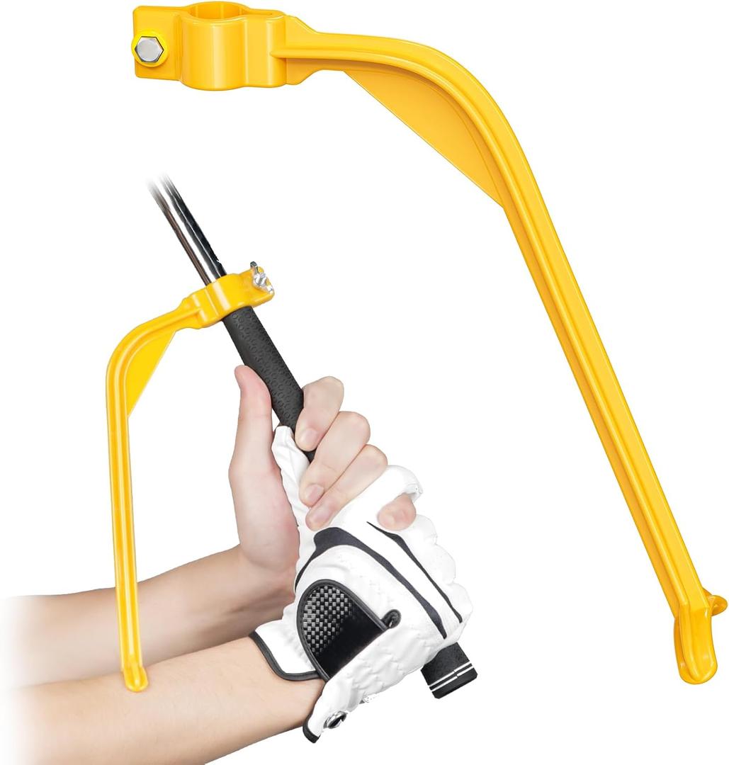 GreenHaven Golf Training Wrist Hinge Golf Swing Training Aid Swing Correcting Trainer Tool for Golfers Beginners Arm Elbow Posture Teaching Accessory for Golf Club Practice (Yellow)