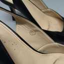 Rilista Women's Slingback Kitten Heels Closed Pointed Toe Backless Wedding Party Dress Pumps Shoes, 8 1/2