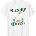 St Patrick's Lucky Duck Saint Paddy's Day T-Shirt, S