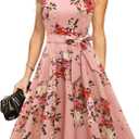 DRESSTELLS Women's Cocktail Dresses, Formal Wedding Guest Modest Church Vintage Tea Party Midi Evening Dress, M