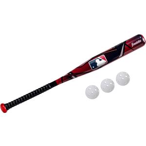 Franklin Sports Kids Plastic Baseball Bat + Balls Set - MLB Slammin' Toy Bat & Ball Set for Kids - Youth 30" Inch Plastic Baseball Bat & Plastic Baseball - Kids Bat + Ball Set, One Size