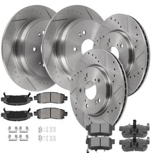 SCITOO Disc Brake Pads and Rotors Front 11.65" Rear 11.99" Rotors Replacement For Acura For RDX 2010-2012,For Honda For CR-V 2007-2016, 5/Lugs Front Vented Rear Solid Brake Kits