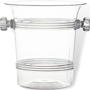 Crystal Clear Plastic Ice Bucket - Reusable Ice Container & Beverage Cooler, Perfect Bar Accessory for Parties, Themed Events, Picnics & Everyday Home Use