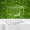 Clear Acrylic Card Box w/Slot, Thick DIY Wedding Box Blank White Print, Large 10x10x5.5 in, for Reception Decoration Fundraiser Money Box Election Ballot Graduation Keepsake Party Favor