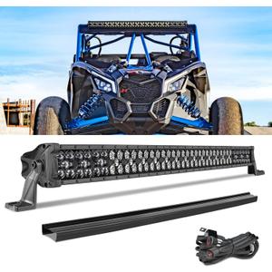 40 Inch LED Light Bar Triple Row, 475W Spot Flood Combo LED Off Road Driving Work Light with DT Wiring Harness and Black Cover, fits for Truck UTV Ranger RZR Wrangler Bronco KRX 1000 SUV