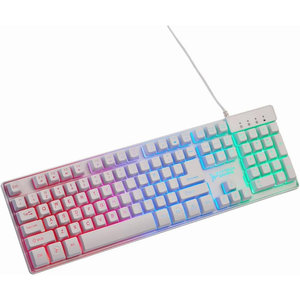 Skytech Gaming Classic K-1000 RGB Gaming Keyboard, 104 Keys USB Wired Keyboard, Customizable Chroma RGB Backlighting, 19 Anti-Ghosting Keys, Multimedia Function Keys, Support Windows 7/10/11 -White