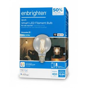 Enbrighten WI-FI Smart LED Filament Bulb 800 Lumens Warm White Dimmable