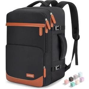 40L Travel Backpack, Water-Resistant Carry On Backpack for Men Women, Business Laptop Backpack for Trips & Commutes, Fits 15.6/17.3 Inch Laptop (Large, Black)