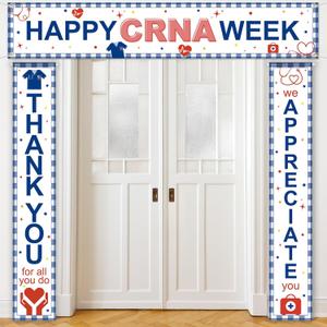 3 Pcs Happy CRNA Week Banner Registered Nurse Anesthetists Week Decorations Thank for All You Do We Appreciate You Banner Anesthesia Tech Gift Nurse Appreciation Background Photography Decor