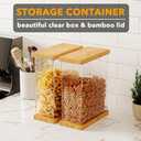 SpaceAid Bamboo Food Storage Container - Airtight Cereal Containers with Lids, Kitchen Cereal Canisters Pantry Organizers and Storage for Rice, Flour, Coffee, Snack, Small 2 Pack