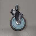 Heavy Duty Caster, Rubber Swivel with Side Brakes,3 Inch Locking Stem Threaded Stem 3/8 Inch, 4PCS