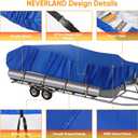NEVERLAND Pontoon Boat Cover Waterproof Heavy Duty Trailerable Boat Cover Marine Grade Polyester Canvas Cover Fits Pontoon/Deck Boats (Boat Length 21-24ft, Beam Width up to 104", Blue)