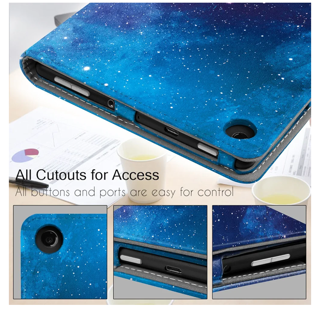 Famavala Folio Case Cover for PREVIOUS Generation 8" Fire HD 8 Tablet [8th / 7th / 6th Generation 2018/2017 / 2016 Release ] (BlueSky)