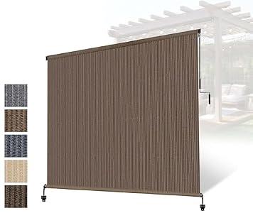 Outdoor Roller Shade 7'W x 8'H, Patio Shades Roll Up Outdoor Blind for Porch