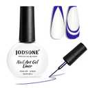 3 x JODSONE Dark Blue Swirl Nail Art Liner Gel Polish,10ml Classic Color 3D Nail Art Pens Effect Nail Print Design with Thin Brush for French Tips Manicure Painting DIY at Home - LB10