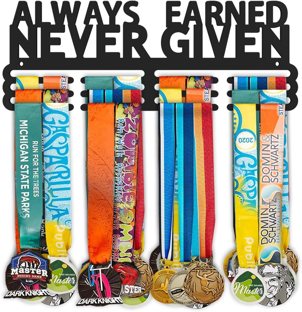 Dafftos Medal Hanger - Ribbon Holder & Display Frame for Medals & Awards - Wall Mounted Metal Trophy Rack - Easy to Install