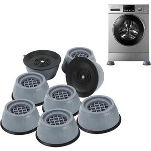 Anti Vibration Pad for Washing Machine Support Set of 8, Rubber Washer Dryer Non Slip Shock Noise Cancelling Foot Mat, Anti-Walking Stabilizer Refrigerator Support Pad Pedestals for Washing Machine (Grey)